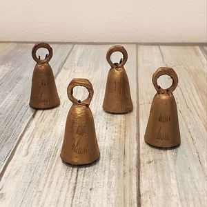 Vintage brass bells for craft making or macrame wall hanging decor